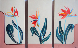 Paradise Trio " done in 3 panels 12 X 24 each