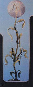 CORN STUDY #3 Future Acrylic 16" x 48" August 2014   Triptych