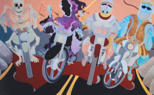 IRON HORSEMEN Acrylic 30" x 48"  July 2014 , Lititz, Pa.
 $1600