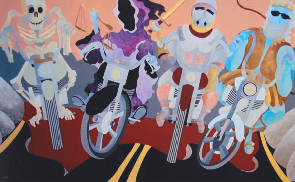 IRON HORSEMEN Acrylic 30" x 48" July 2014 , Lititz, Pa. $1600